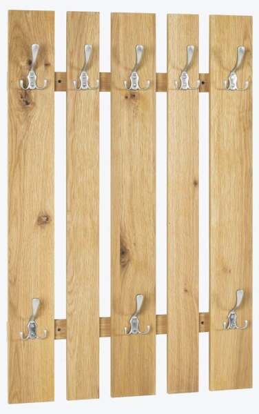 HAKU Möbel Wandgarderobe 15617 braun Holz 8 Haken 65,0 x 100,0 cm