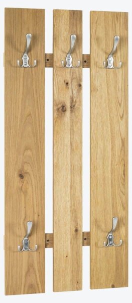 HAKU Möbel Wandgarderobe 15616 braun Holz 5 Haken 45,0 x 100,0 cm
