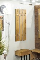 HAKU Möbel Wandgarderobe 15616 braun Holz 5 Haken...