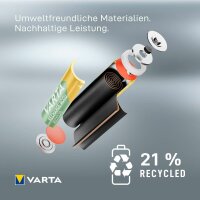 VARTA Akkus RECHARGE ACCU Recycled Ni-MH Micro AAA 800 mAh, 4 St.