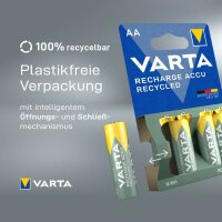 VARTA Akkus RECHARGE ACCU Recycled Ni-MH Micro AAA 800 mAh, 4 St.