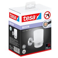 tesa Zahnputzbecher MOON silber, weiß, 1 St.