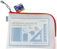 HERMA Reißverschlussbeutel DIN A5 transparent/rot,...