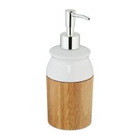 relaxdays Seifenspender 10028812_0 braun Bambus, Keramik...