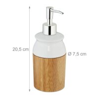 relaxdays Seifenspender 10028812_0 braun Bambus, Keramik 225,0 ml