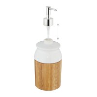 relaxdays Seifenspender 10028812_0 braun Bambus, Keramik 225,0 ml
