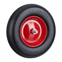 relaxdays Schubkarrenrad Vollgummi schwarz Stahl Felgen,...