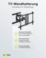 goobay TV-Wandhalterung Pro FULLMOTION (XL) schwarz