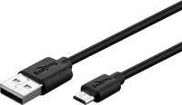 goobay Ladekabel mit Adapter schwarz, Kabellänge: 1,0 m, 12 Watt