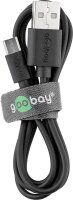 goobay Ladekabel mit Adapter schwarz, Kabellänge: 1,0 m, 12 Watt