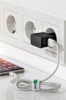 goobay Ladekabel mit Adapter schwarz, Kabellänge: 1,0 m, 12 Watt