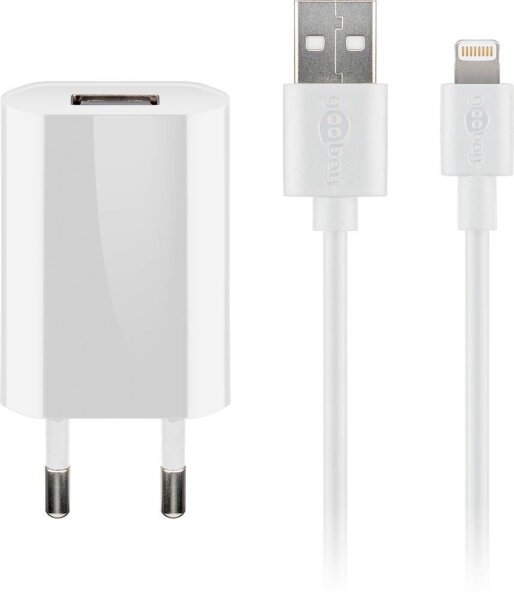 goobay Ladekabel mit Adapter schwarz, 12 Watt