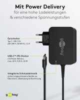 goobay Ladekabel mit Adapter schwarz, Kabellänge: 1,8 m, 65 Watt