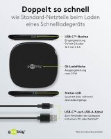 goobay Induktive Ladestation schwarz, Kabellänge: 1,0 m, 15 Watt