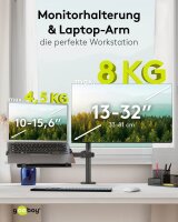 goobay Laptop-Monitor-Halterung 70815 schwarz für 1...