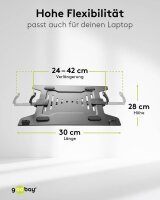 goobay Laptop-Monitor-Halterung 70815 schwarz für 1 Monitor und 1 Notebook, Tischbohrung, Tischklemme