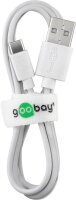 goobay Ladekabel mit Adapter weiß, Kabellänge: 1,0 m, 5 Watt