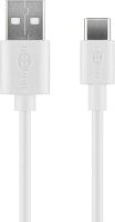 goobay Ladekabel mit Adapter weiß, Kabellänge: 1,0 m, 5 Watt