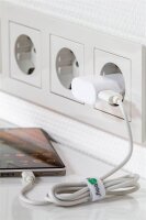 goobay Ladekabel mit Adapter weiß, Kabellänge: 1,0 m, 5 Watt