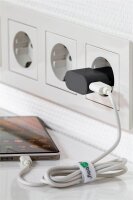 goobay Ladekabel mit Adapter schwarz, Kabellänge: 1,0 m, 5 Watt