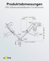 goobay Monitor-Halterung 58531 schwarz für 2 Monitore, Tischbohrung, Tischklemme