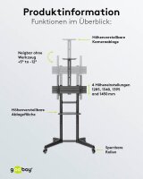 goobay TV-Ständer 59508 schwarz für Fernseher bis 50,0 kg, Bodenständer