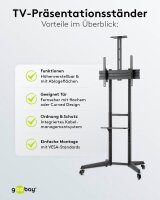 goobay TV-Ständer 59508 schwarz für Fernseher bis 50,0 kg, Bodenständer