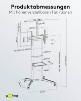 goobay TV-Ständer 59508 schwarz für Fernseher bis 50,0 kg, Bodenständer