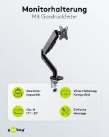 goobay Monitor-Halterung 58530 schwarz für 1 Monitor, Tischbohrung, Tischklemme