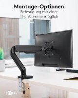 goobay Monitor-Halterung 58530 schwarz für 1 Monitor, Tischbohrung, Tischklemme