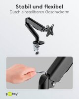 goobay Monitor-Halterung 58530 schwarz für 1 Monitor, Tischbohrung, Tischklemme