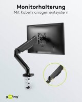 goobay Monitor-Halterung 58530 schwarz für 1 Monitor, Tischbohrung, Tischklemme