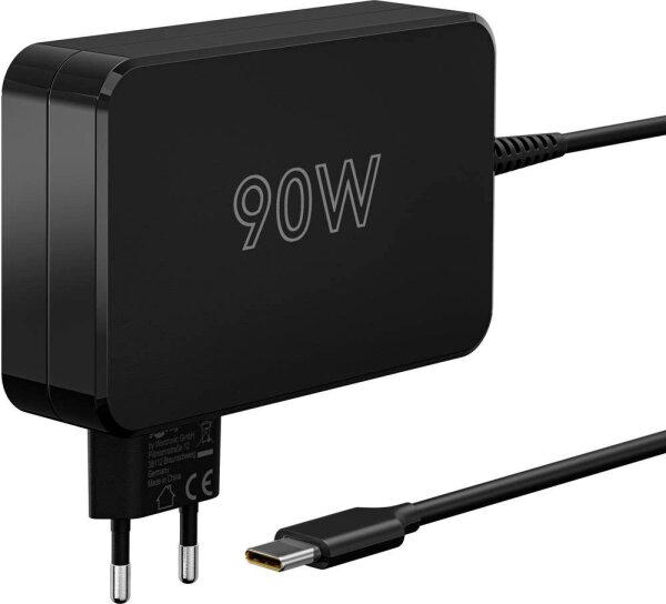 goobay Ladekabel mit Adapter schwarz, Kabellänge: 1,8 m, 90 Watt