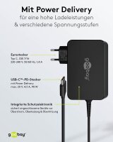 goobay Ladekabel mit Adapter schwarz, Kabellänge: 1,8 m, 90 Watt