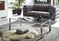 HAKU Möbel Couchtisch rechteckig Glas transparent 120,0 x 60,0 x 40,0 cm, 1 St.