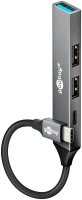 goobay USB-Hub Slim 4-fach grau