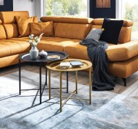 HAKU Möbel Couchtische-Set rund Metall schwarz, 1 Set