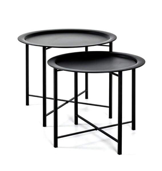 HAKU Möbel Couchtische-Set Metall schwarz