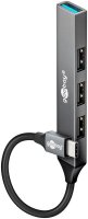 goobay USB-Hub Slim 4-fach grau