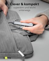 goobay USB-Hub Slim 4-fach grau