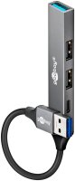 goobay USB-Hub Slim 4-fach grau