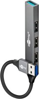 goobay USB-Hub Slim 4-fach grau