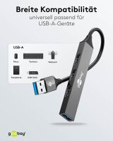 goobay USB-Hub Slim 4-fach grau
