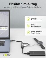 goobay USB-Hub Slim 4-fach grau