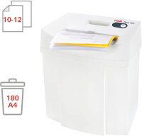 HSM Pure 120 Aktenvernichter mit Streifenschnitt P-2, 3,9 mm, bis 12 Blatt, weiß