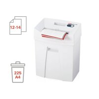 HSM Pure 220 Aktenvernichter mit Streifenschnitt P-2, 3,9 mm, bis 14 Blatt, weiß