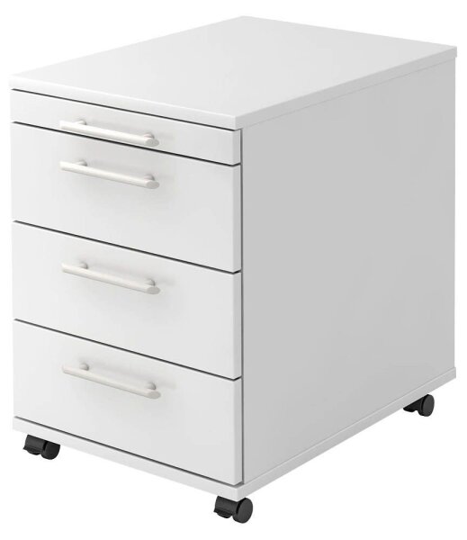 HAMMERBACHER Basic 1606 Rollcontainer weiß 4 Auszüge 42,8 x 58,0 x 59,0 cm