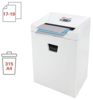 HSM Pure 420 Aktenvernichter mit Streifenschnitt P-2, 3,9 mm, bis 19 Blatt, weiß