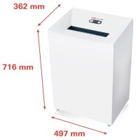 HSM Pure 530 Aktenvernichter mit Partikelschnitt P-4, 4,5 x 30 mm, bis 16 Blatt, weiß