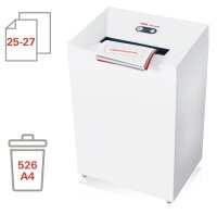 HSM Pure 530 Aktenvernichter mit Streifenschnitt P-2, 5,8 mm, bis 27 Blatt, weiß